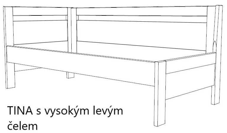 BMB TINA - kvalitná lamino posteľ 90 x 200 cm s podrúčkami, lamino