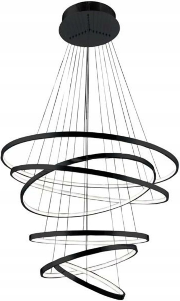 Led Závesné svietidlo AZzardo Wheel 6 Long Dimm black AZ2923 140W 8400lm 300