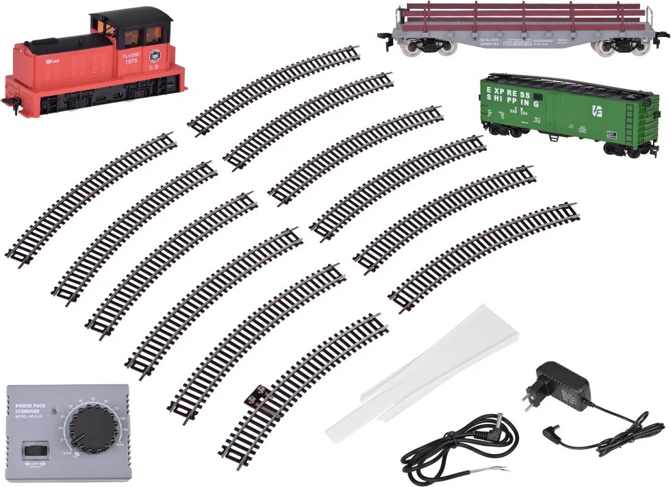 JOKOMISIADA Elektrická vláčiková súprava s klasickou lokomotívou a riadiacou jednotkou H0 1:87 RC0652