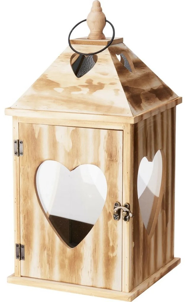 Súprava drevených lampášov Srdce, 2 ks