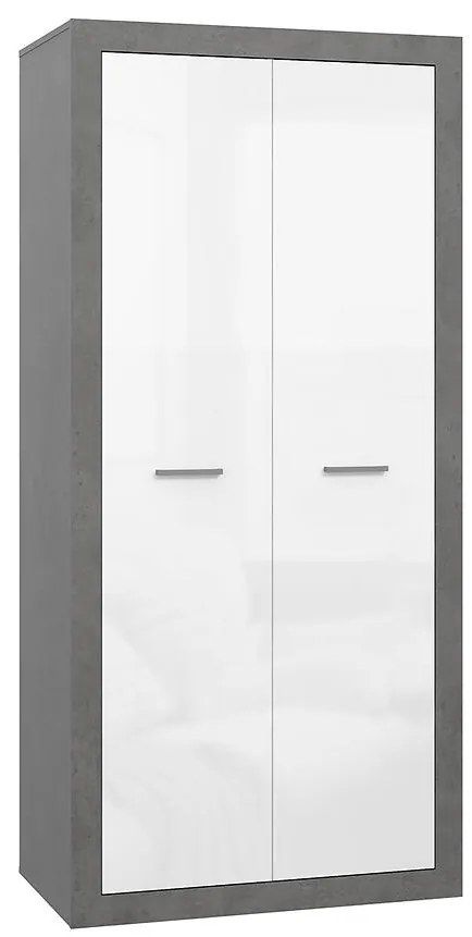 Skriňa  Trebbia  Betón/biely lesk