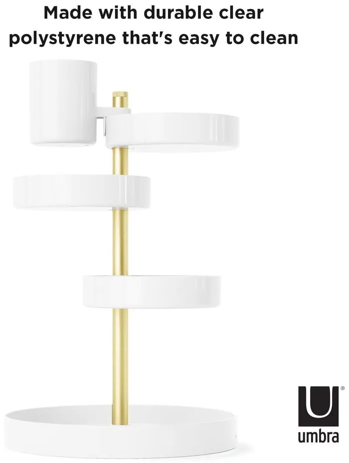 Biely plastový kúpeľňový organizér na kozmetiku Pirouette - Umbra