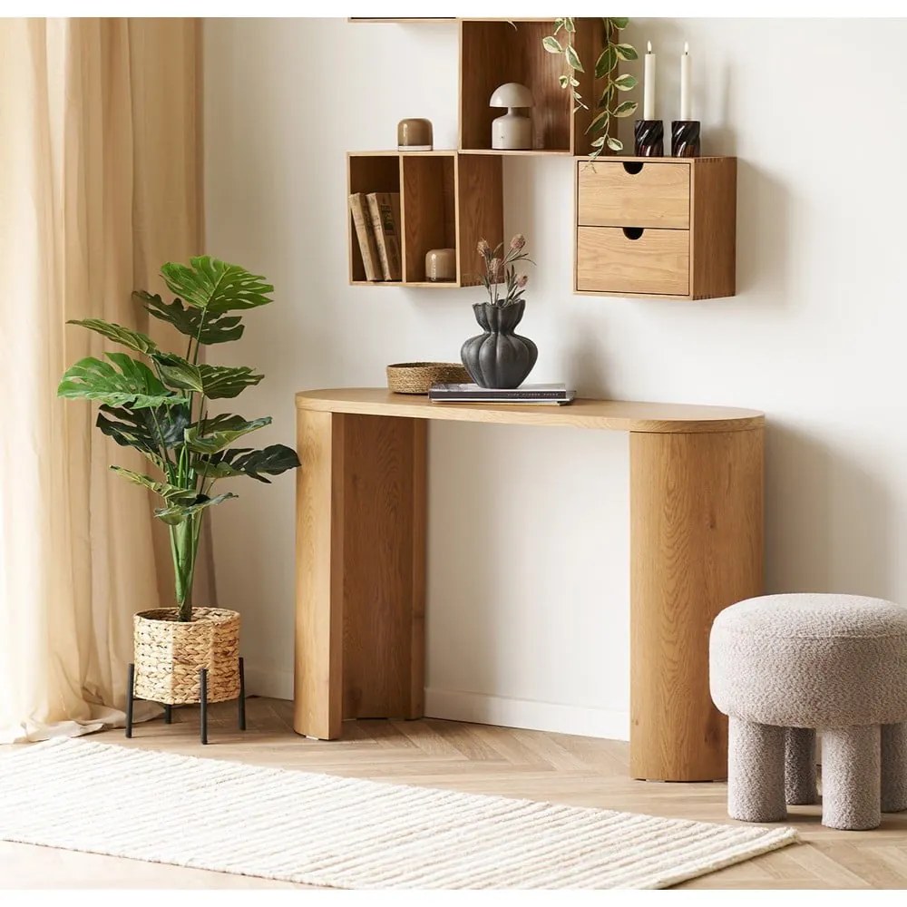 Konzolový stolík v dekore duba v prírodnej farbe 38x114 cm Bibione – House Nordic