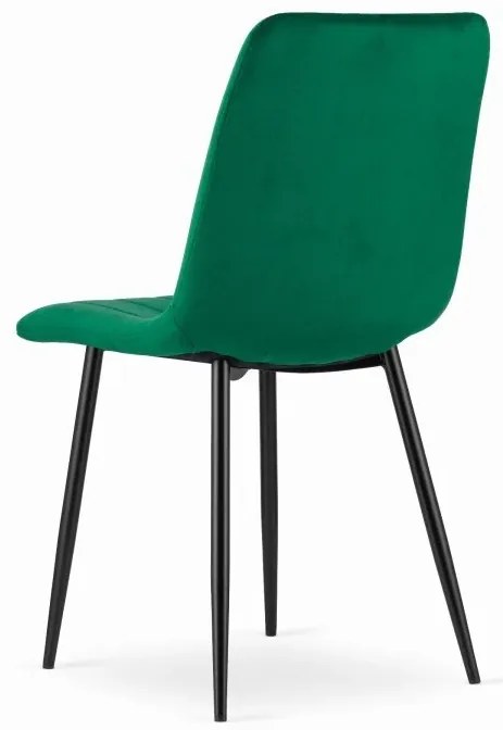 Set 2 kresiel LAVA - tmavozelený zamat / čierne nohy