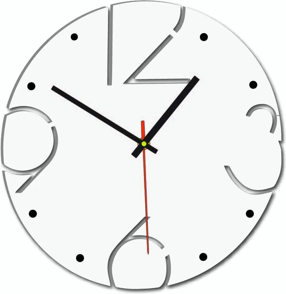 Drevené hodiny s unikátnymi vyrezávanými číslami - SENSON: Strieborné ručičky HDF - čierna 30 cm 3386-55054 HDFK005