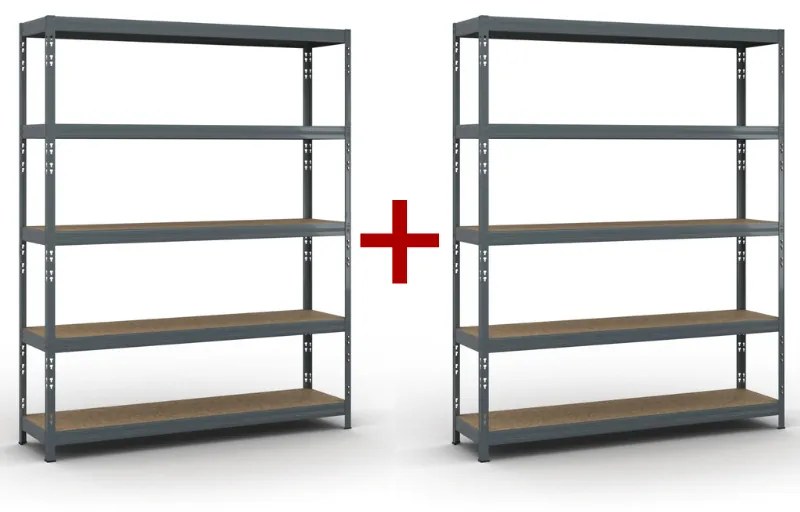 Policový regál 1+1 ZADARMO, 1966x1600x400 mm, nosnosť 350 kg