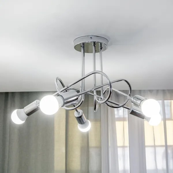 Prisadený luster OXFORD 5xE27/15W/230V lesklý chróm