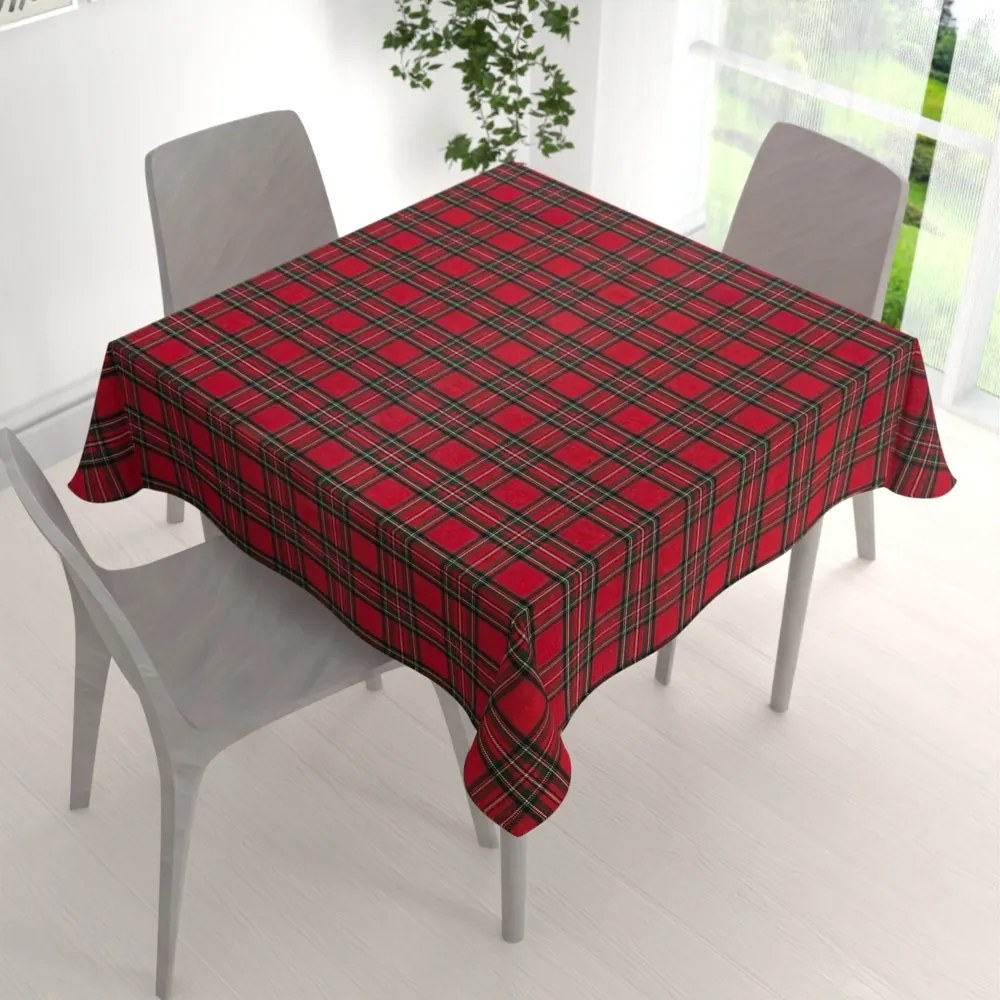 Biante Vianočný dekoračný štvorcový obrus PML-078 Červeno-zelené káro 80x80 cm