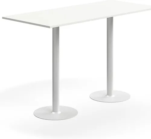 Barový stôl ALVA, 1800x800x1100 mm, HPL, biela