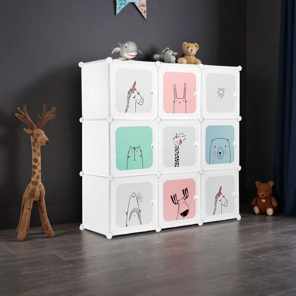 Detský modulárny regál Esla 110 cm biely/farebný