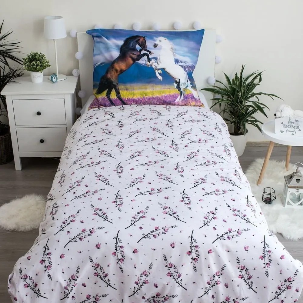 Bavlnené detské obliečky na jednolôžko 140x200 cm Horse "Meadow" – Jerry Fabrics