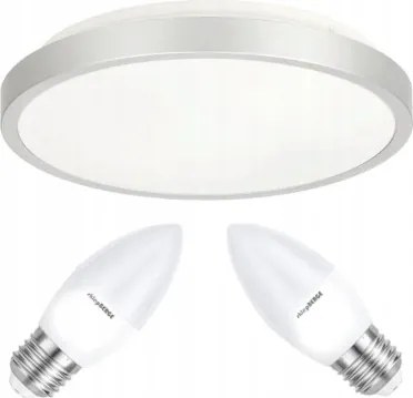 LED stropné svietidlo semo-r silver - 2xe27 ip20 + 2xe27 10w sviečka - teplá biela