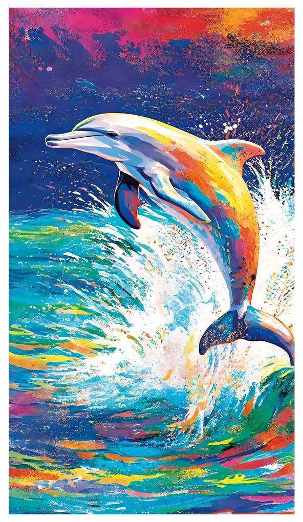 PLÁŽOVÁ OSUŠKA Z MIKROVLÁKNA DOLPHIN 100X180 CM VZOROVANÁ