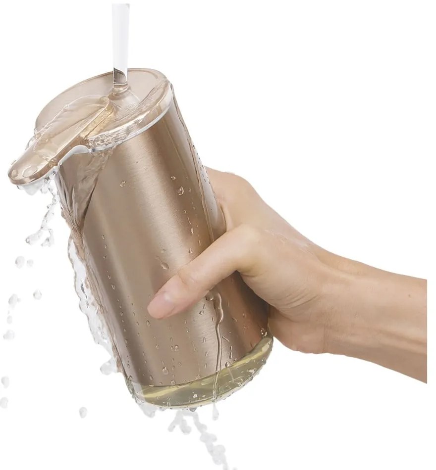 Automatický oceľový dávkovač mydla v zlatej farbe 266 ml - simplehuman