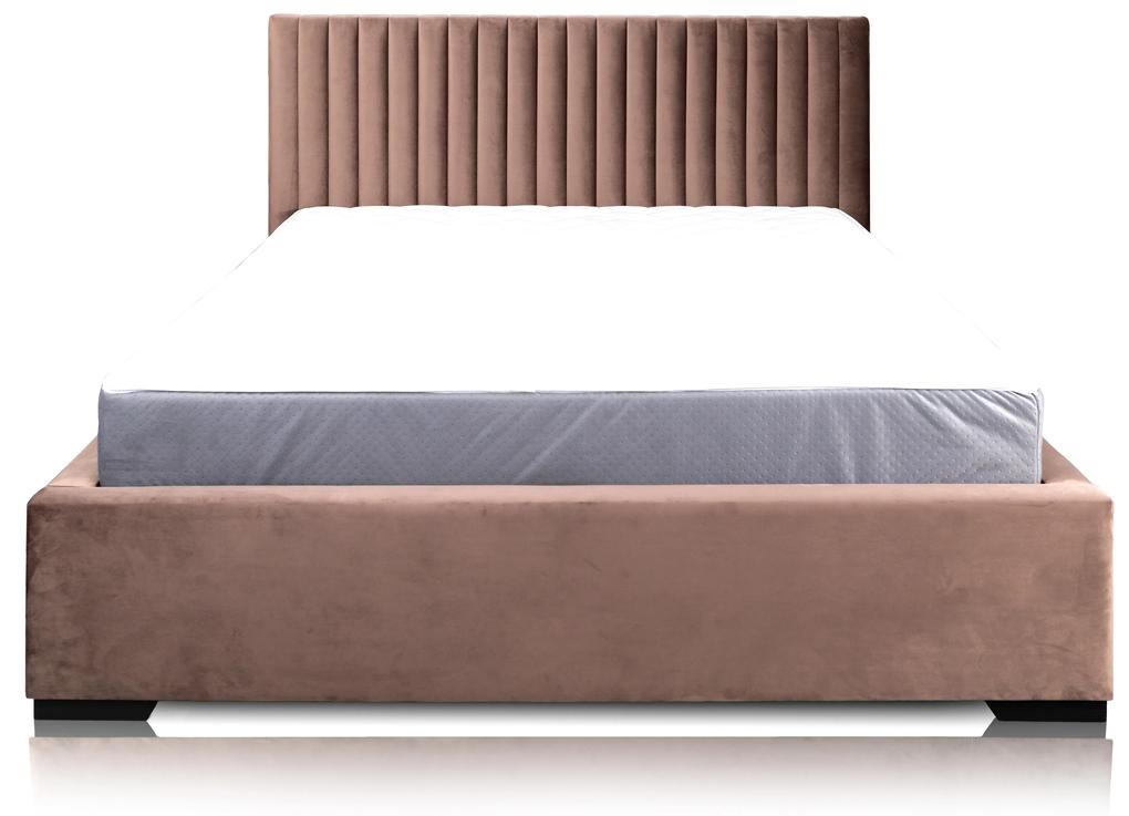Čalúnená posteľ 160x200 cm Veggie (hnedá). Vlastná spoľahlivá doprava až k Vám domov. 1036142