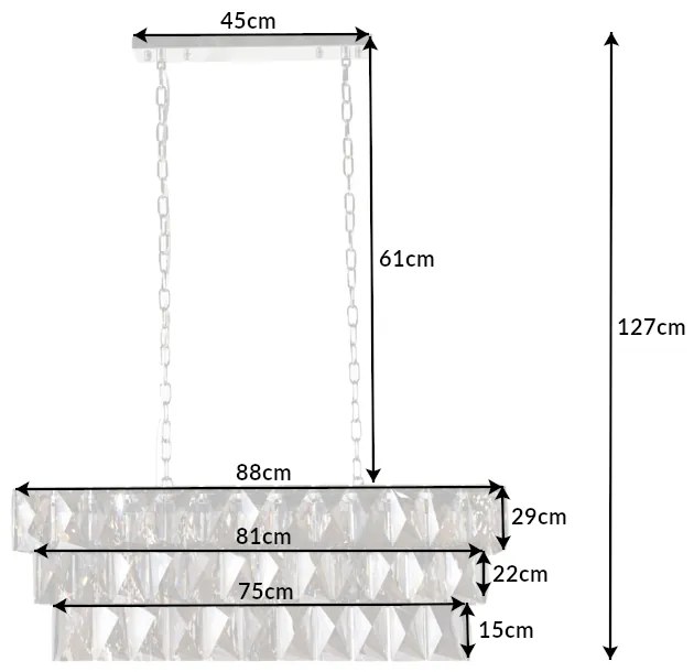 Dizajnový luster Gadiel 88 cm sivý