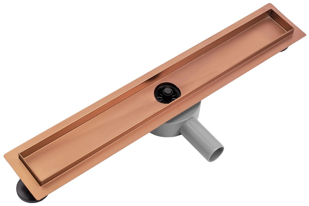 Rea Neo Pure Pro, lineárny odtokový žľab 2v1 s 360stupňovým sifónom 80cm, medená kartáčovaná, REA-G8022