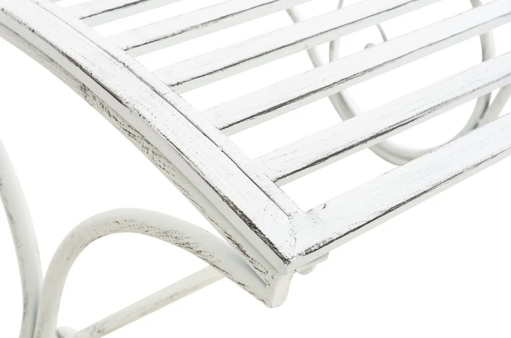 Kovová záhradné lehátko Amiens - Biela antik
