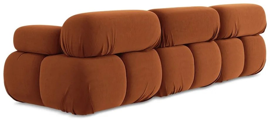 Oranžová zamatová pohovka 285 cm Lokua – Makamii