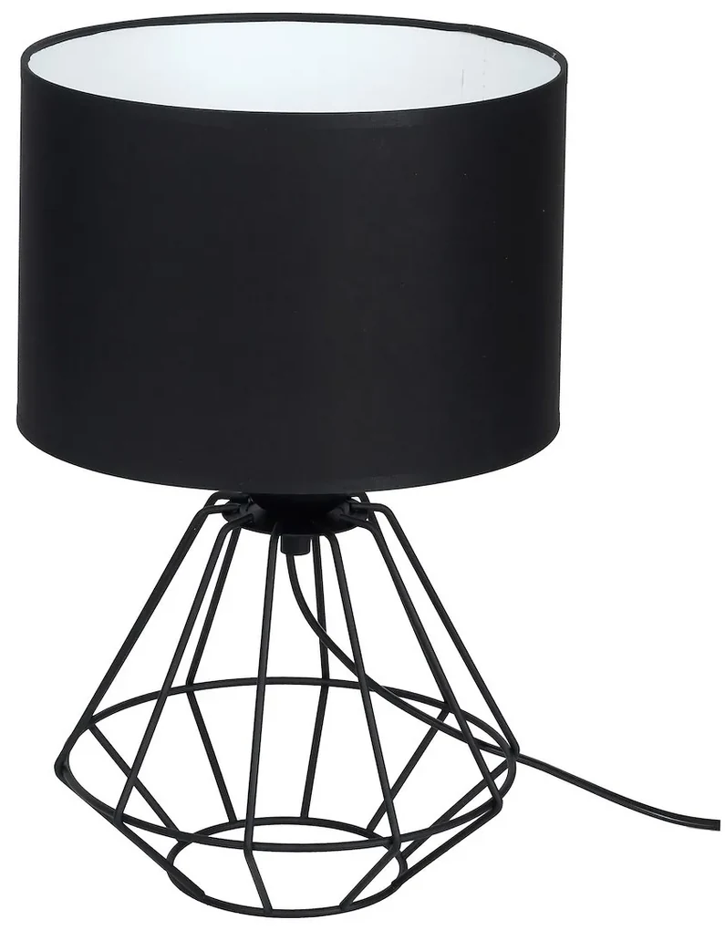 Stolná lampa Colin, 1x čierne textilné tienidlo, b
