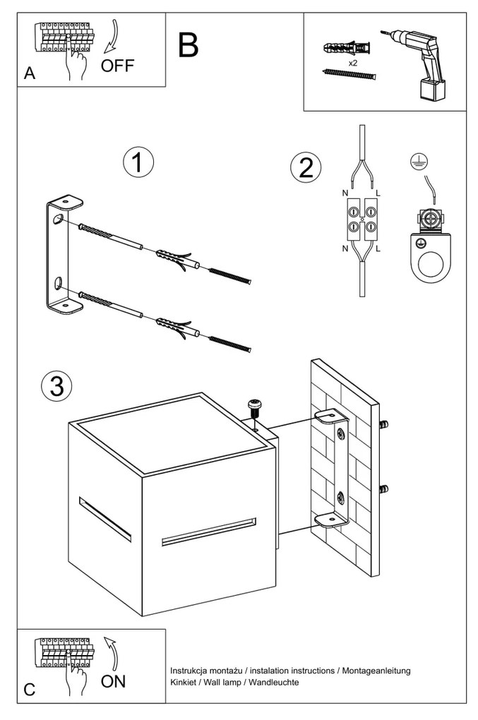 Sollux Lighting Nástenné svietidlo LOBO sivé