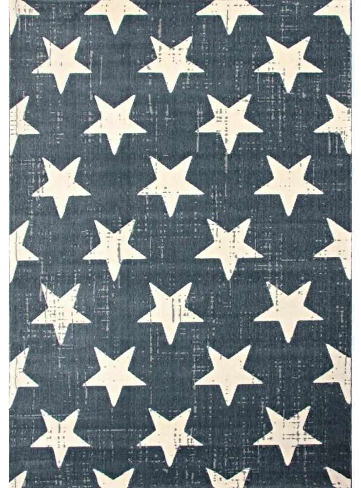 Kusový koberec PP Hviezdy modrosivý, Velikosti 200x290cm
