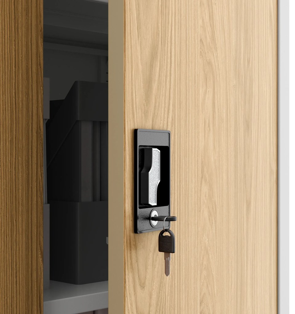 Kovová kancelárska skrinka Biely/ Zlatý dub: Eco Design JAN II