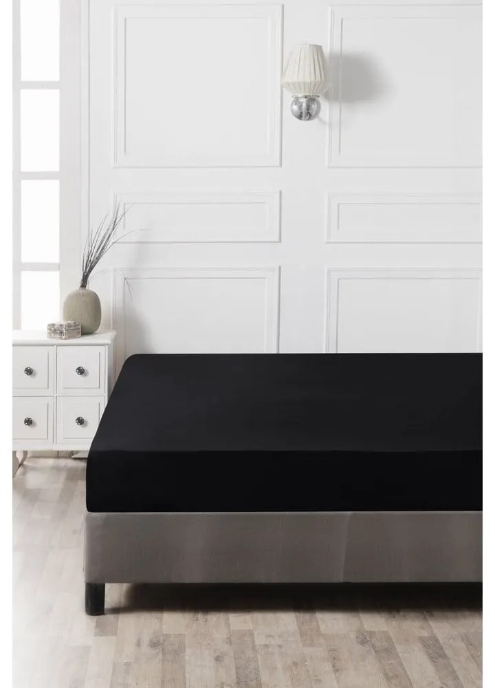 Čierna napínacia bavlnená plachta 140x200 cm – Mijolnir