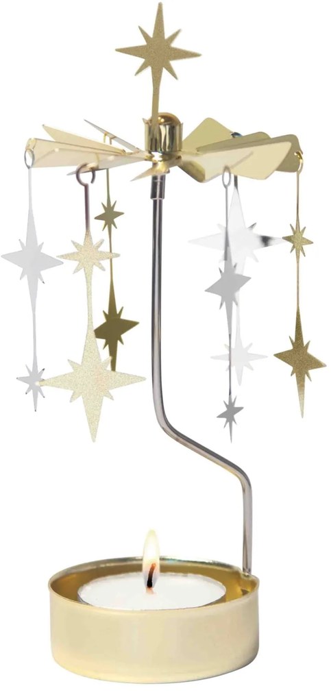 Pluto Design Rotujúci svietnik Sparkle Gold / Silver