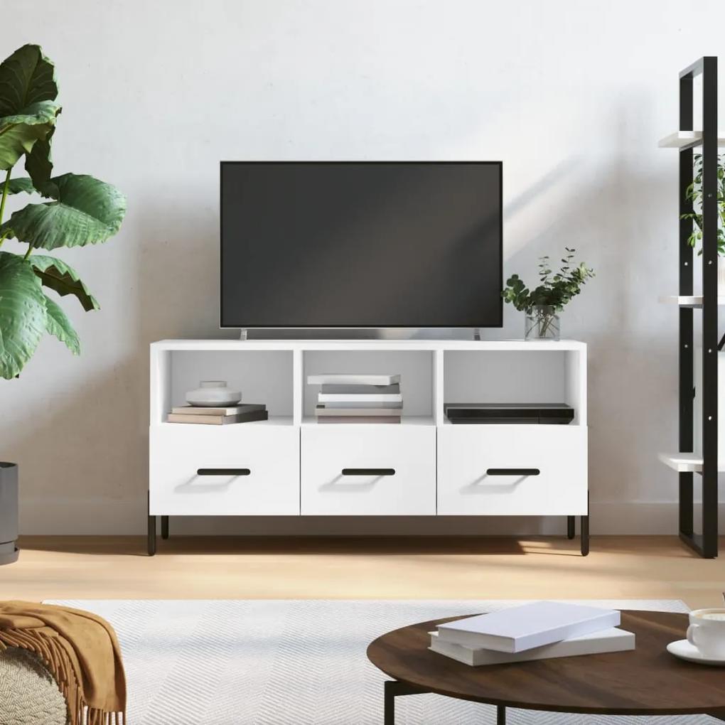 TV stolík biely 102x36x50 cm kompozitné drevo 829044