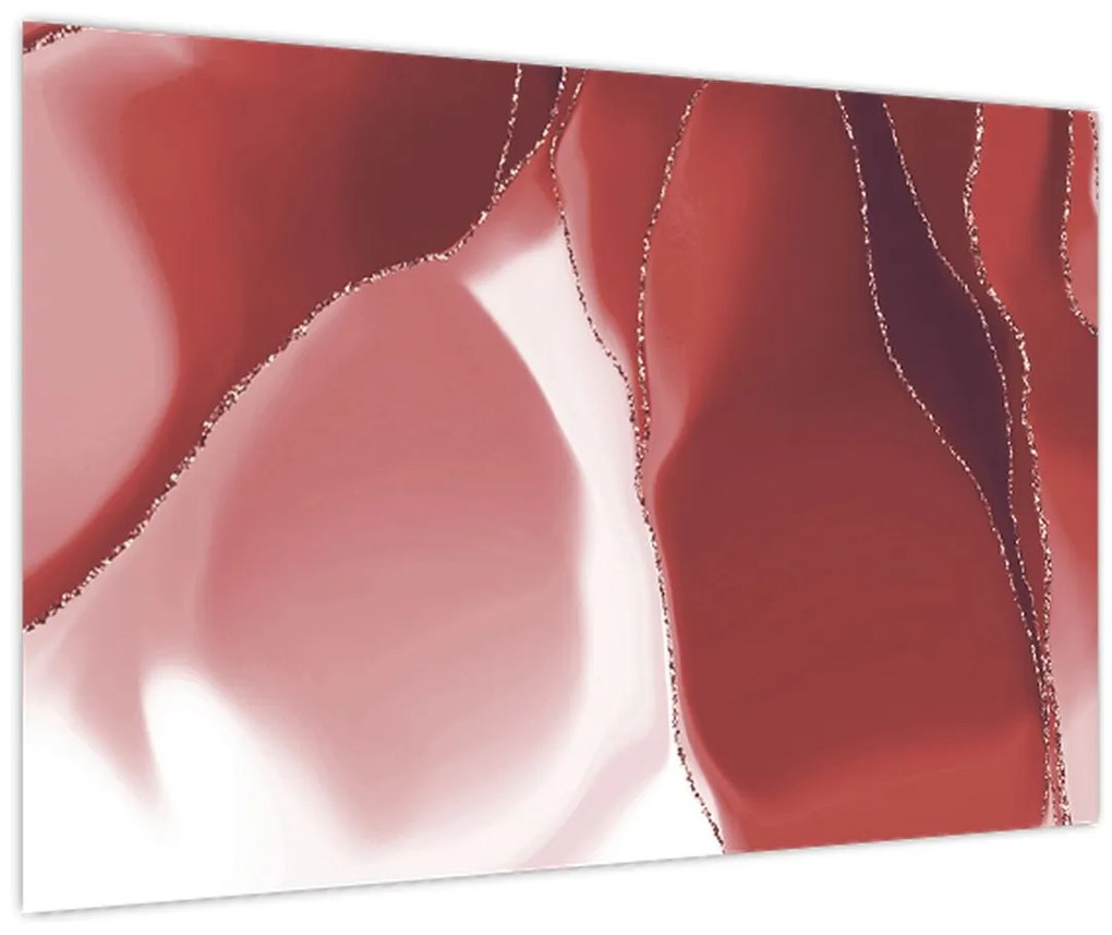 Obraz - Červená abstraktná kvetina N⁰3 (90x60 cm)