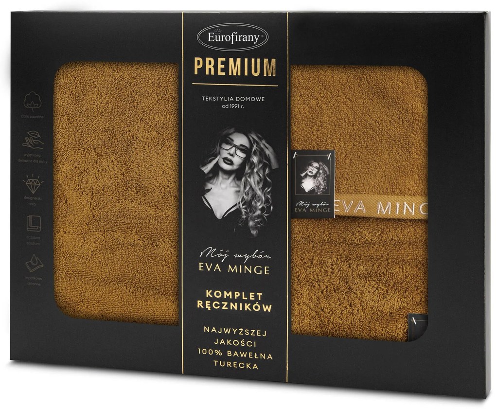 FROTÉ UTERÁK EVA MINGE VENUS SADA 1KS 30X50 CM, 1KS 50X90 CM, 1KS 70X140 CM MEDOVÁ