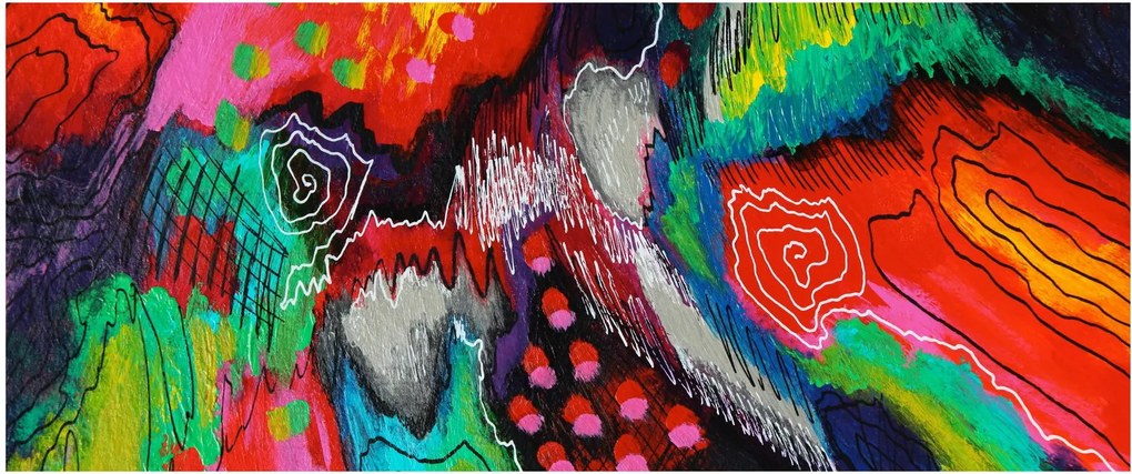 Obraz abstraktné - farby (120x50 cm)