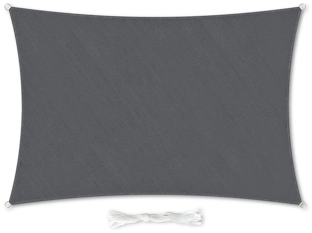 Blumfeldt Obdĺžniková slnečná clona, 2 x 3 m, s upevňovacími okami, polyester, priedušná