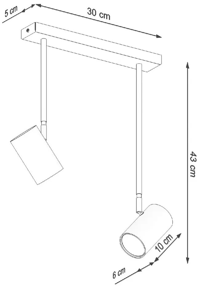 Čierne bodové svietidlo 10x30 cm Jones – Sollux