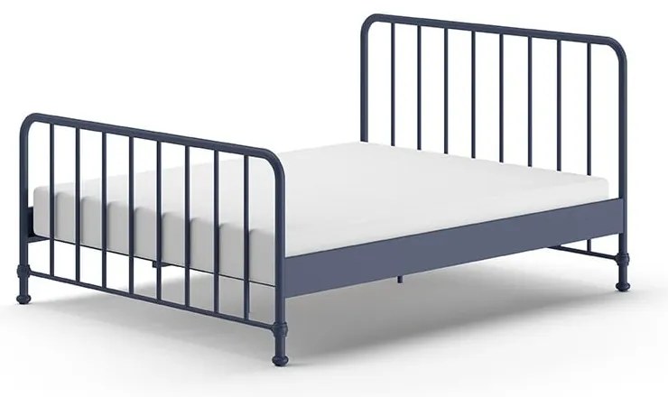 Modrá kovová dvojlôžková posteľ s roštom 160x200 cm BRONXX – Vipack