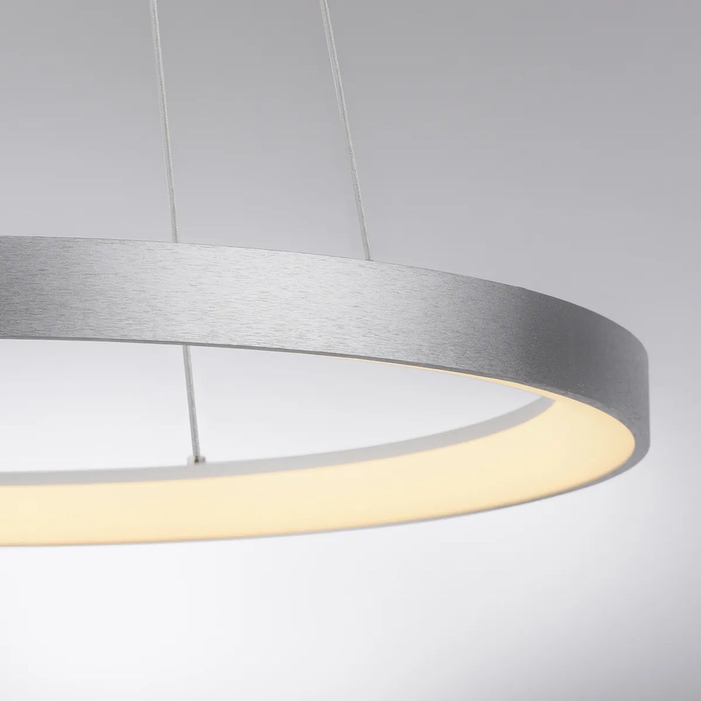 Design hanglamp aluminium incl. LED dimbaar easylift - Hoop