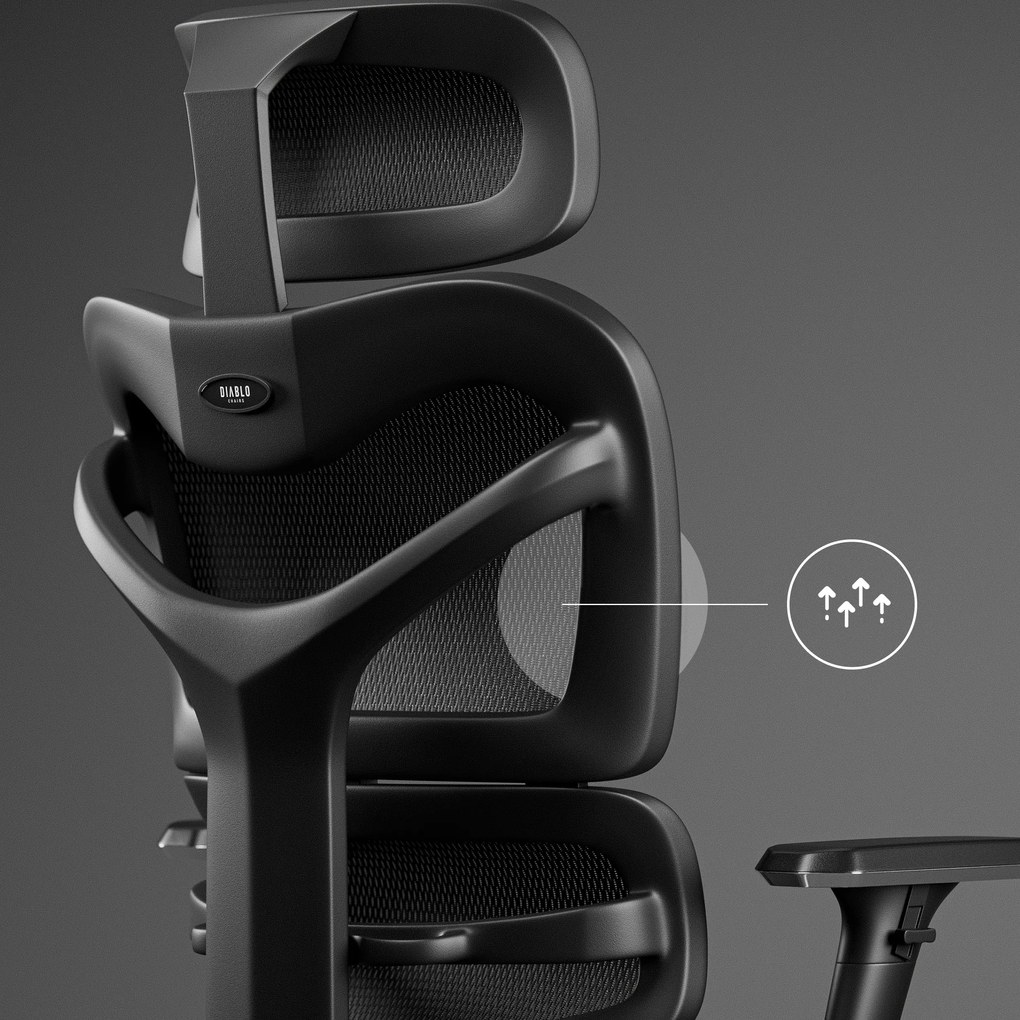 Kancelárska ergonomická stolička Diablo V-Commander, čierno-šedá