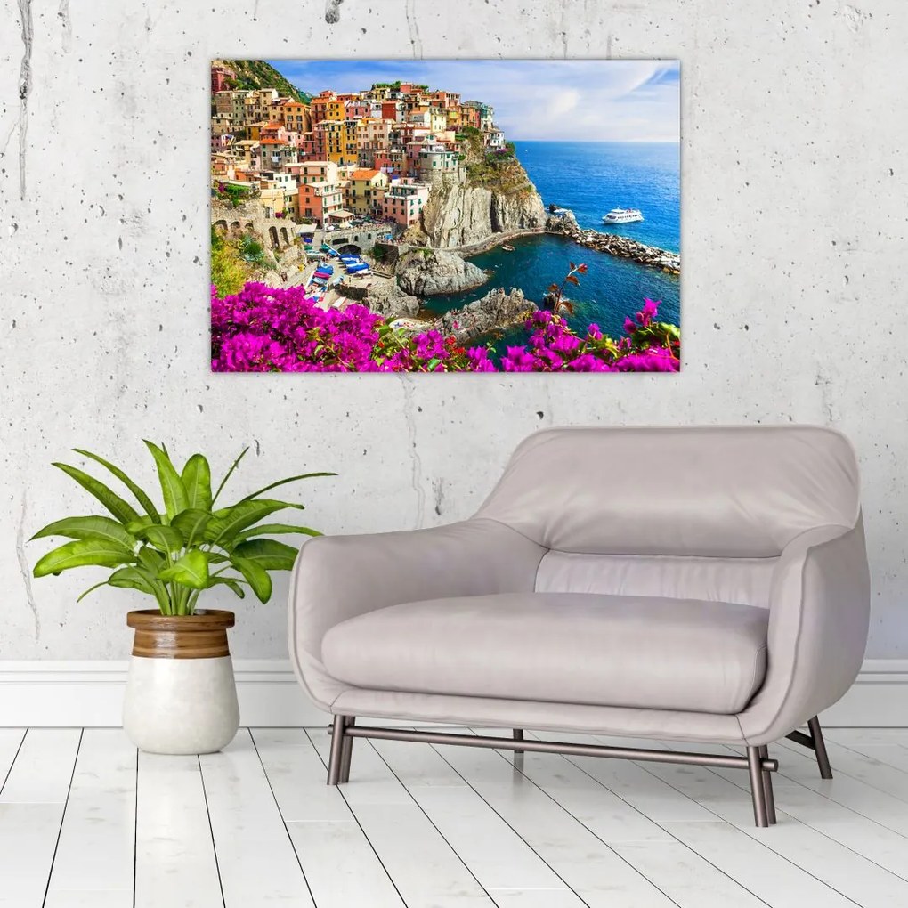 Obraz - Talianska dedinka Manarola (90x60 cm)