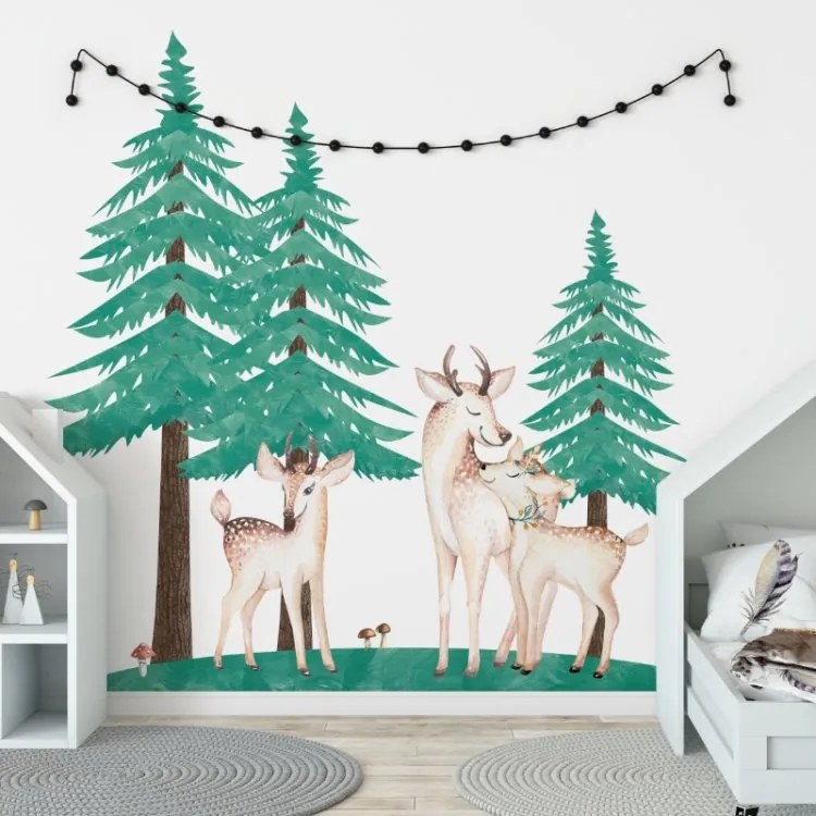 lovel.sk Nálepka na stenu Forest - jelenčeky DK262