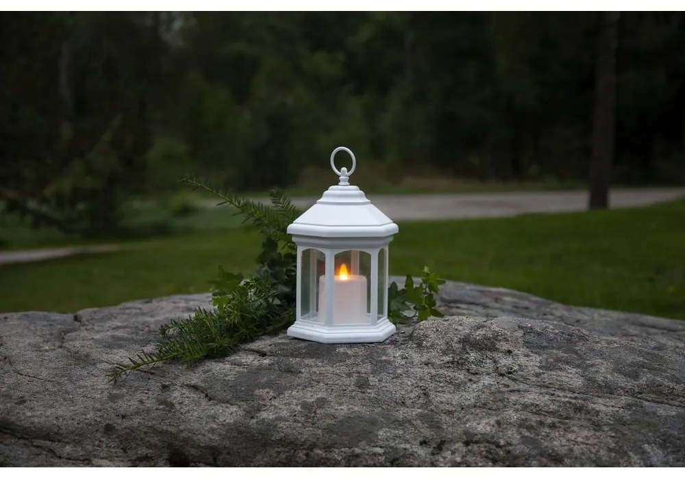 Biely LED lampáš Star Trading Linta, výška 26 cm