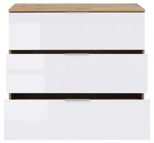 Komoda Zele KOM3S - dub wotan / biely lesk