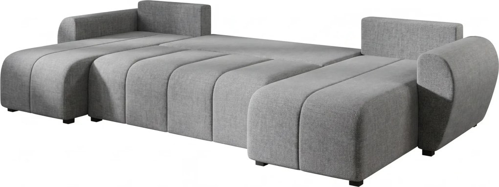 Rozkladacia obojstranná sedacia súprava do U SEVIO 311x145 cm, sivá + 2 vankúšiky ZDARMA