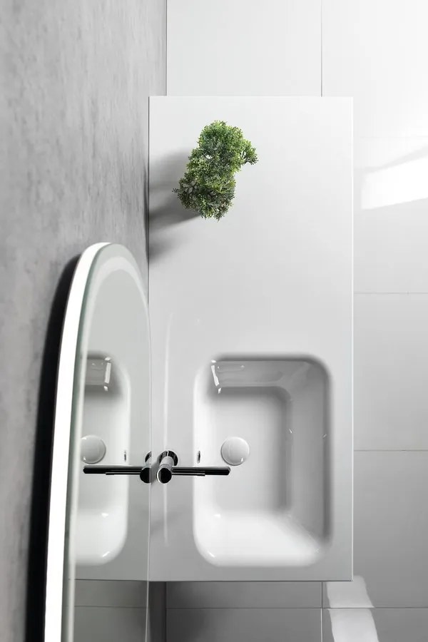 Sapho Sapho, LOREA skrinka 100x46x51,5cm (70+30cm), ľavá, biela matná, LE070-3131-L-01