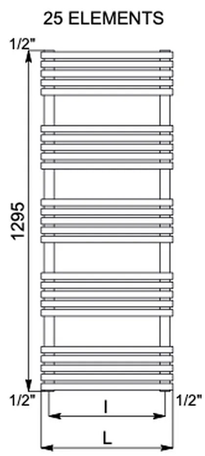 Cordivari Sandy - Radiátor 1295x600 mm, leštená nerez 3551440130259