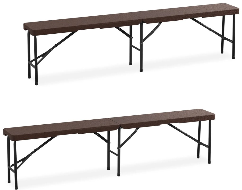 Set skladacích záhradných lavíc RD49568, hnedá