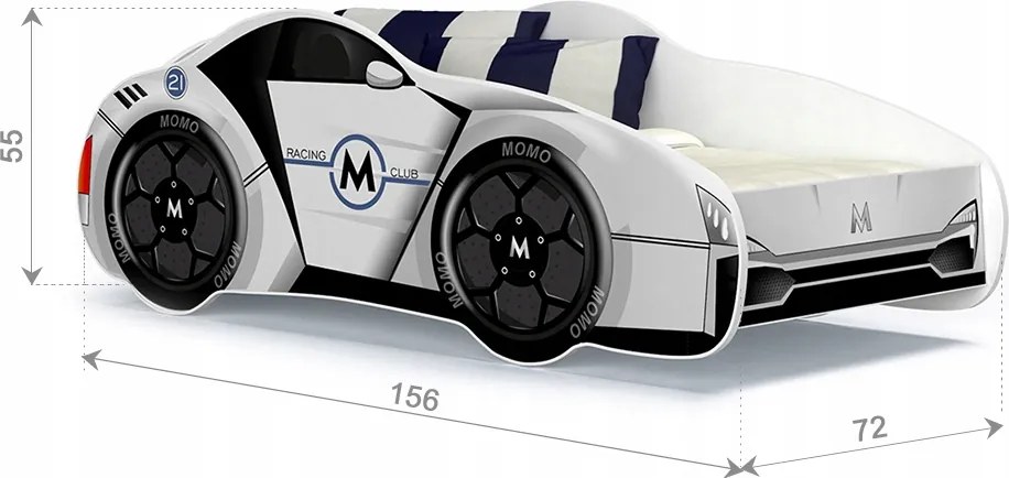 Detská posteľ auto THOMAS 140x70 cm - červená (1)