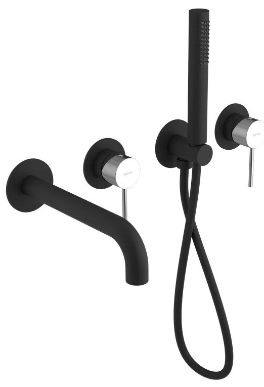 Sapho Sapho, ULTRAMIX podomietková vaňová batéria kompletná, čierná mat/chróm, UT093BC