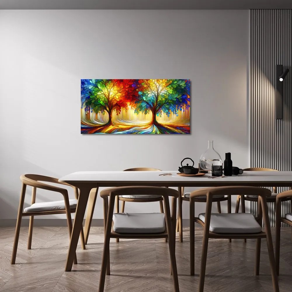 Obraz mystické stromy života vo farbách