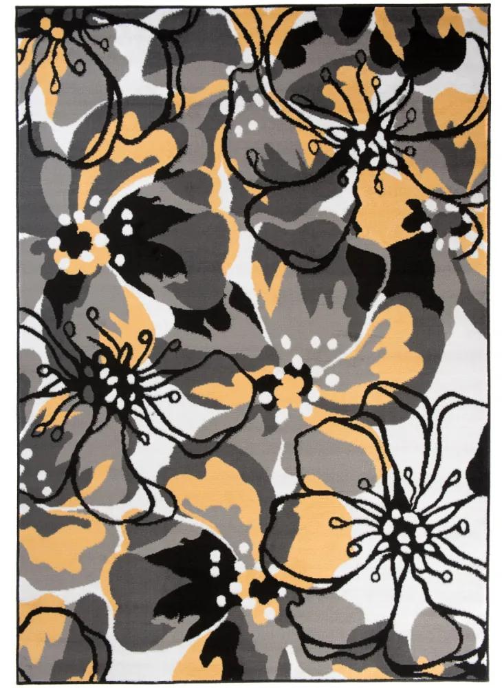 Kusový koberec PP Veľké kvety žltý, Velikosti 130x190cm
